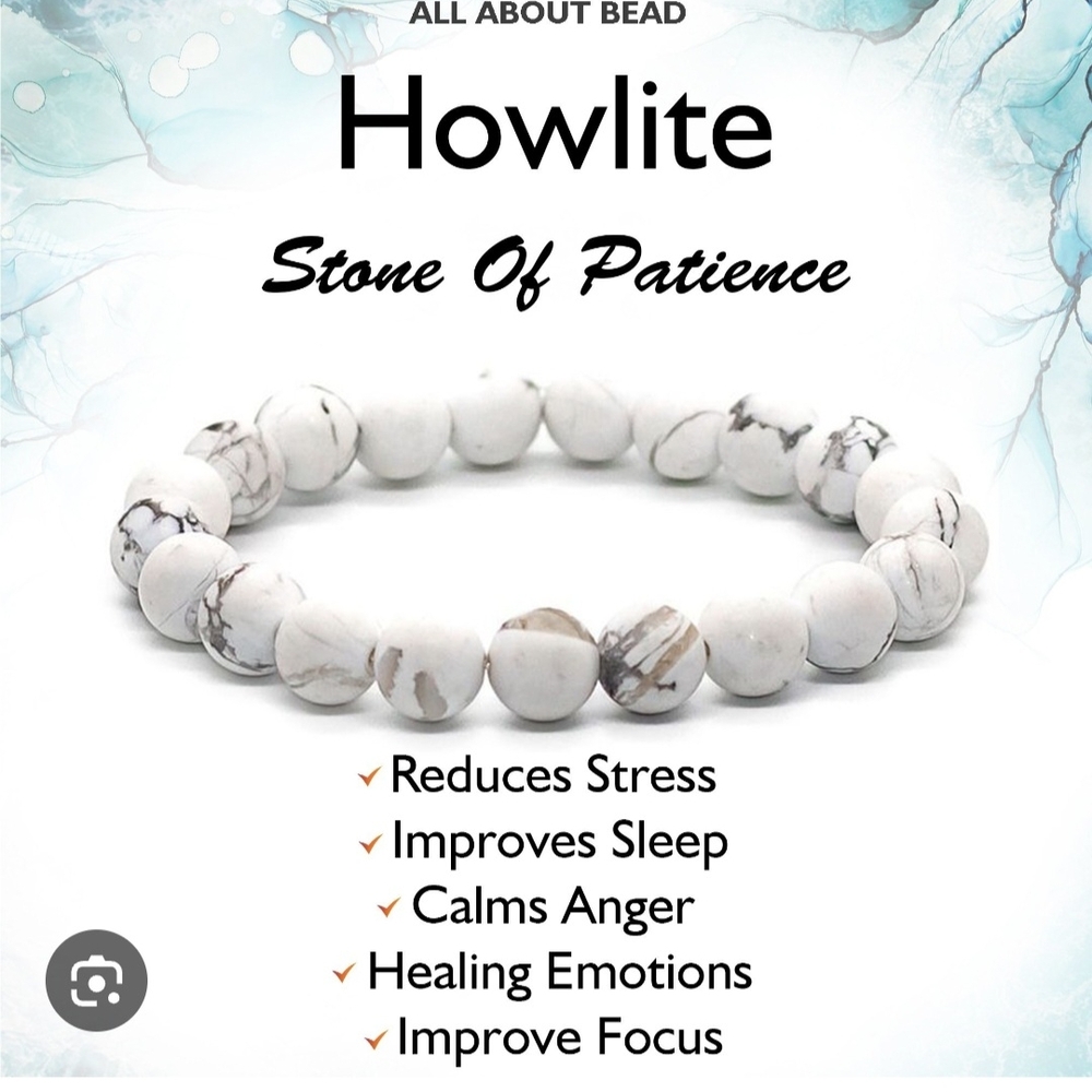 Handcrafted White Howlite Braclet with Safari Stone! - Picture 9 of 9